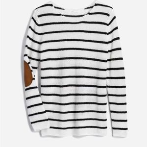 Lylah Elbow Patch Striped Sweater
